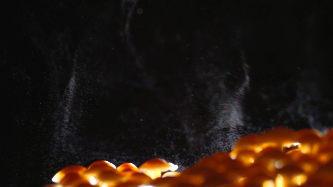 蘑菇拍摄金针菇孢子慢动作逆光