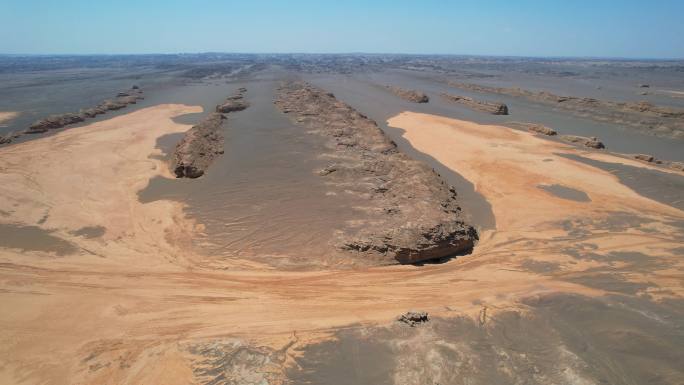 地理地貌古河道冲击河流航拍