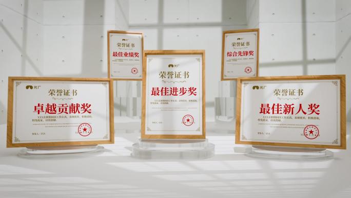 三维横竖版荣誉证书展示ae模板