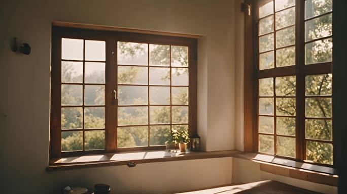阳光透过窗户窗口