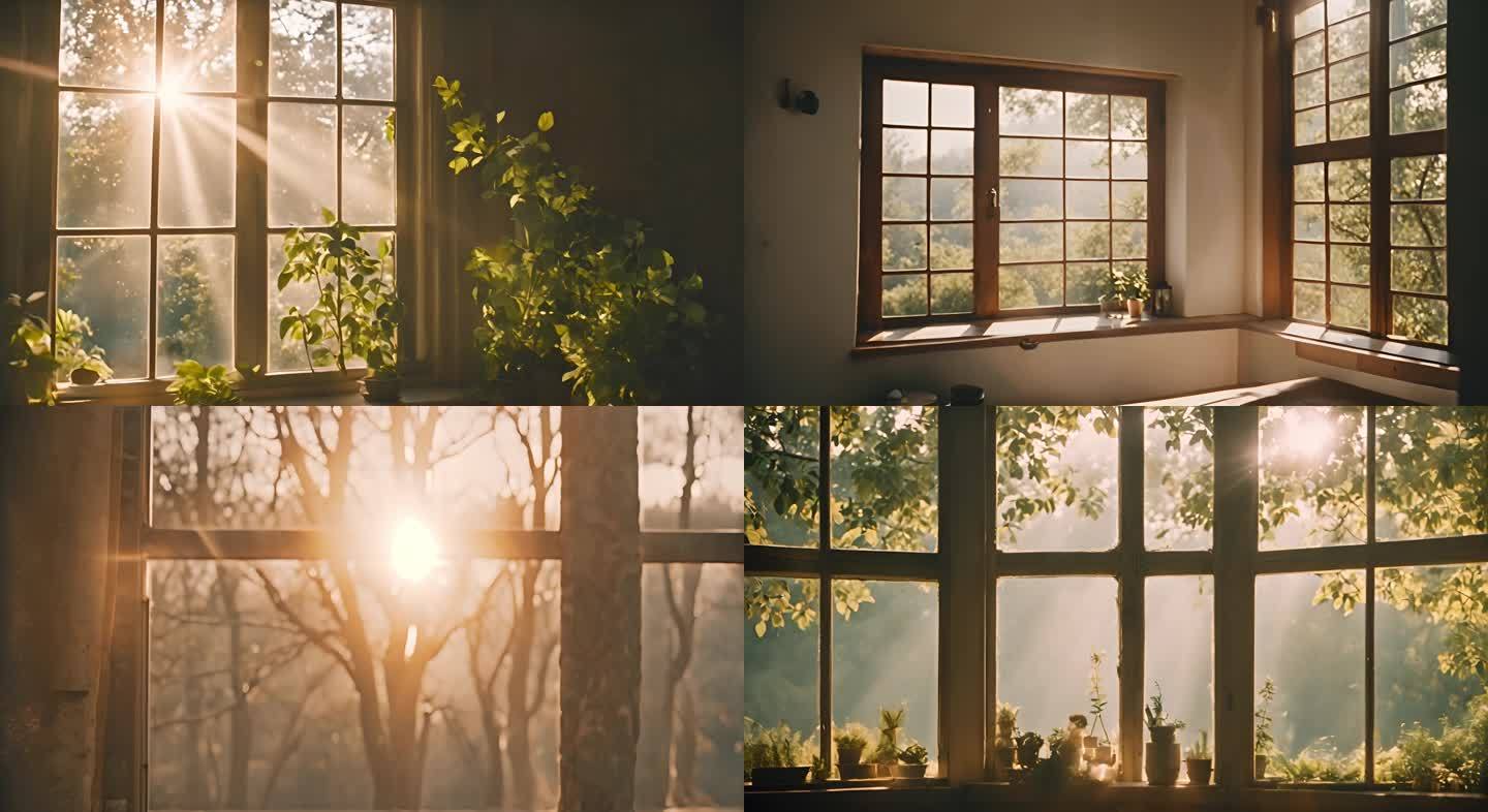 阳光透过窗户窗口