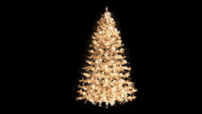 2k唯美金色粒子光线大树 圣诞树 带通道