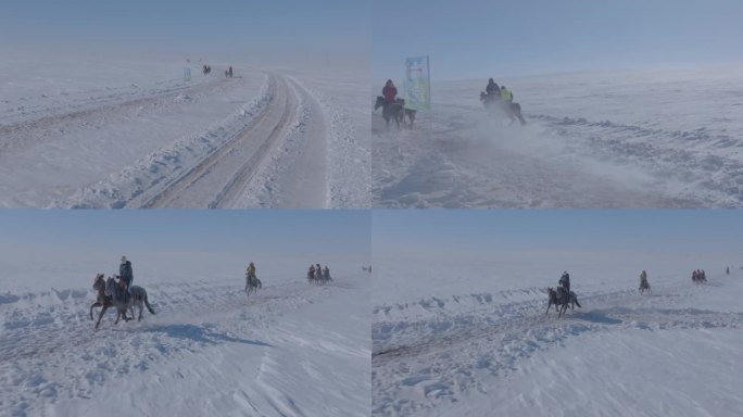 4K锡林郭勒雪地赛马-高速升格