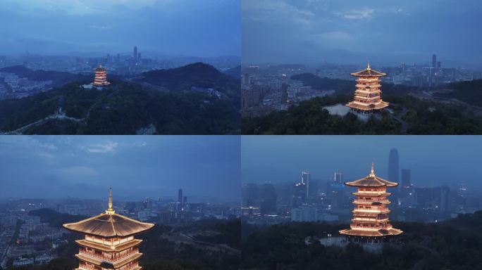 台州市椒江区夜景航拍