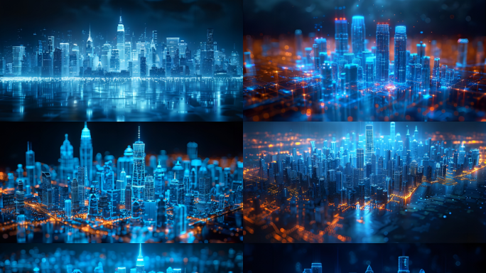 虚拟数据城市全息城市投影