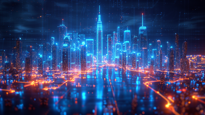 虚拟数据城市全息城市投影