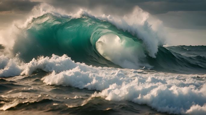 大海海浪乘风破浪