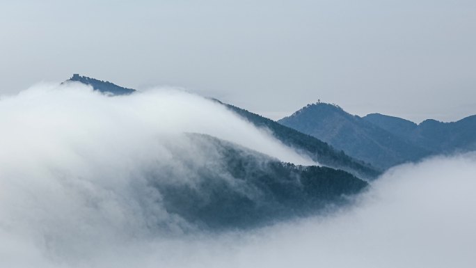 【4K】山脉平流雾航拍延时摄影