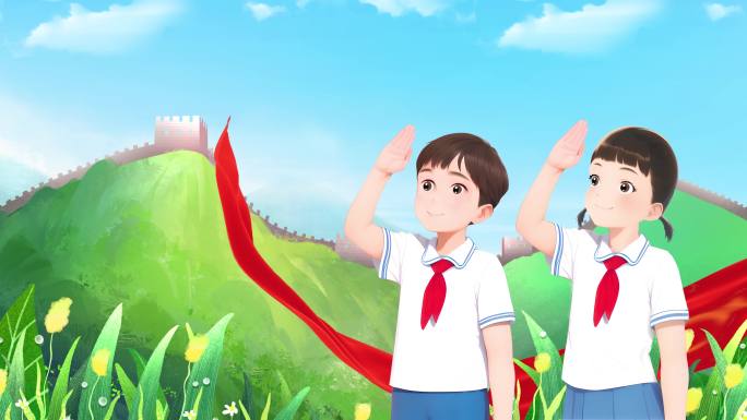 少年强中国强儿童六一国庆节劳动节视频背景