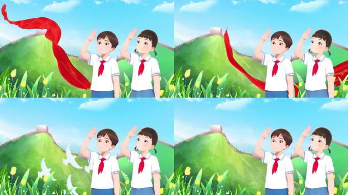 少年强中国强儿童六一国庆节劳动节视频背景