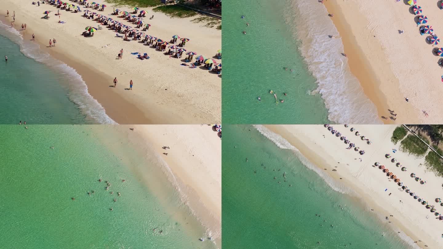 海滩沙滩度假海浪游客