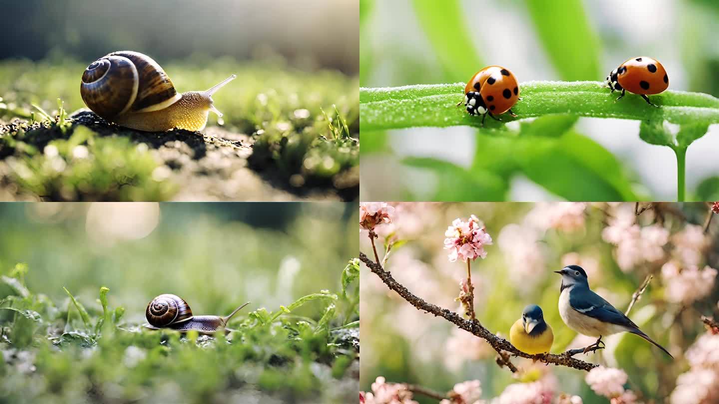 春分惊蛰春天春分蜗牛昆虫