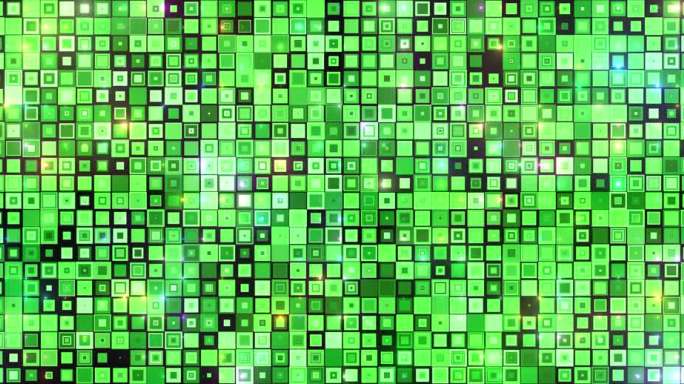 6K绿色阵列方块光点闪烁无缝循环