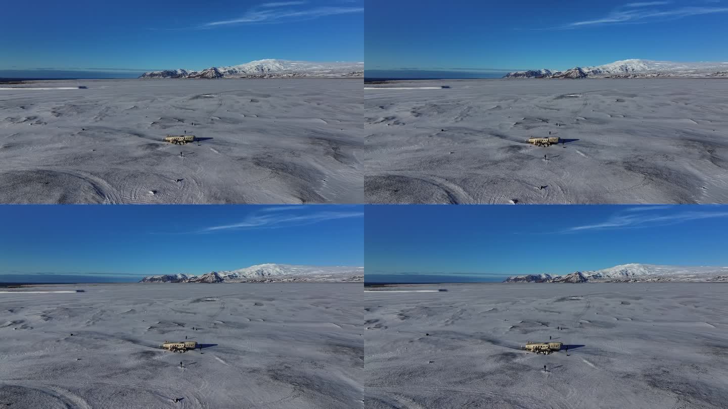 冰岛北极圈维克小镇飞机残骸网红景点航拍