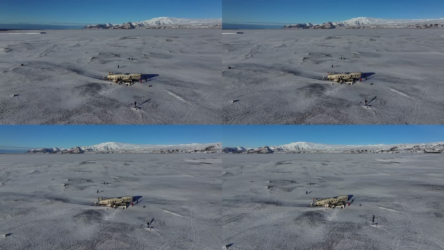 冰岛北极圈维克小镇飞机残骸网红景点航拍
