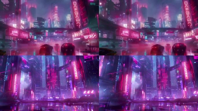 赛博朋克2人类城市 科幻 朋克风 霓虹灯