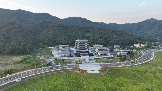 广州国家版本馆航拍国家博物馆建筑风光风景