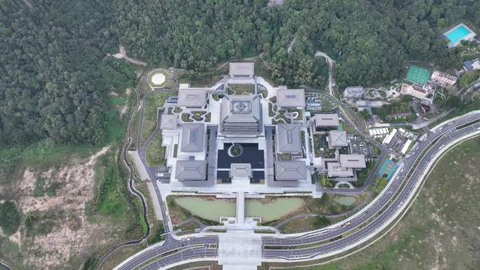 广州国家版本馆航拍国家博物馆建筑风光风景