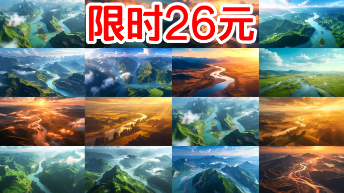 【4K】祖国风景山河 长江黄河 日出东方