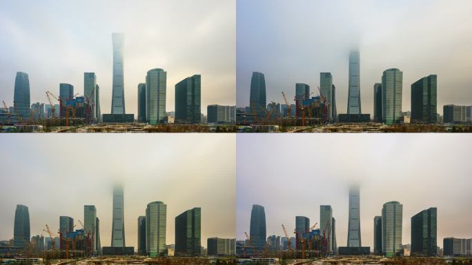 中国北京国贸中国尊云雾延时8K