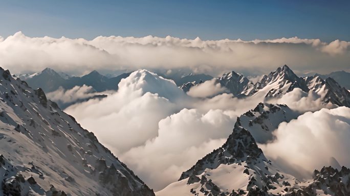 雪山大山高山云海