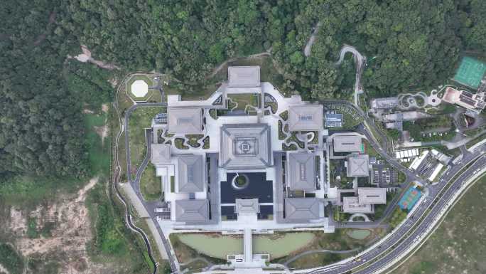 广州国家版本馆航拍国家博物馆建筑风光风景