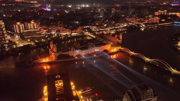 台江灯光秀 中洲岛夜景