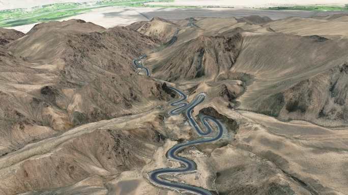 新疆南疆喀什塔县帕米尔高原盘龙古道航拍