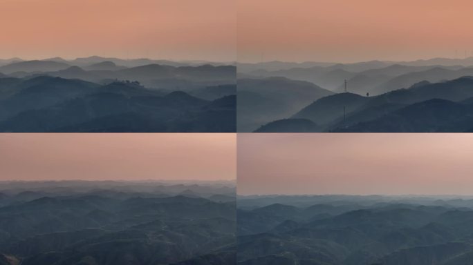 乡村早晨 日出 水墨