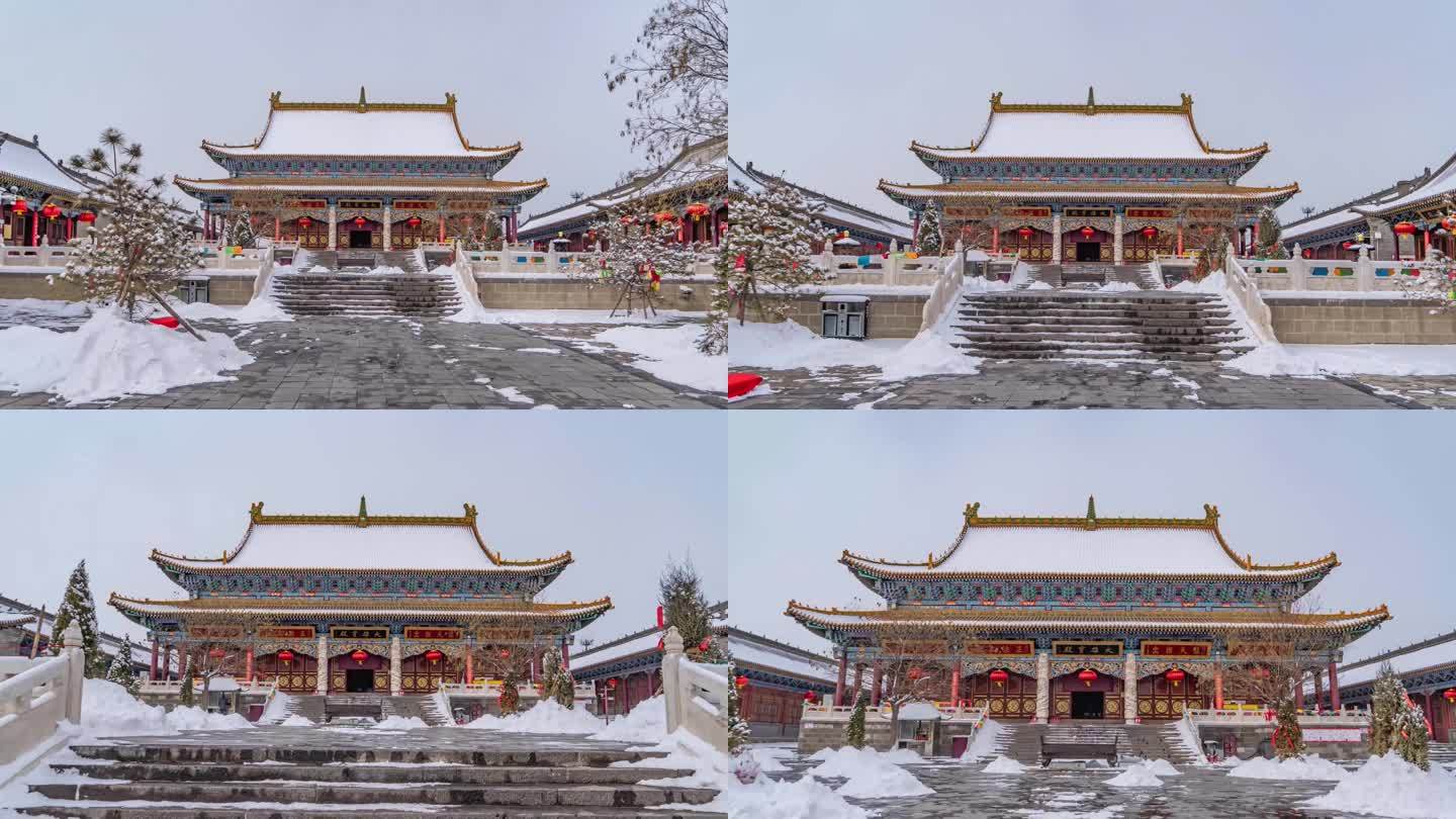 包头妙法禅寺雪景