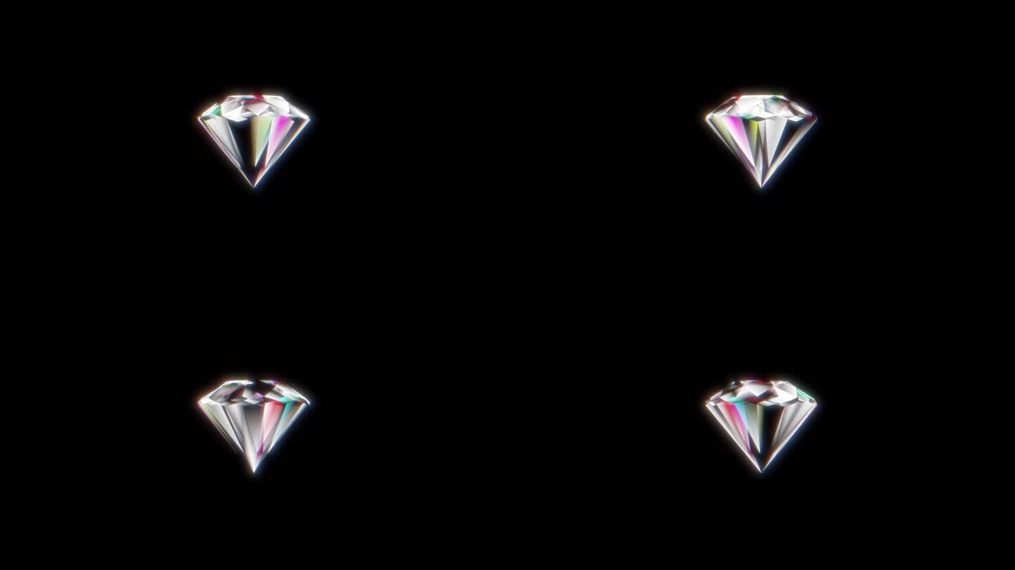 旋转的3D钻石（透明+循环）