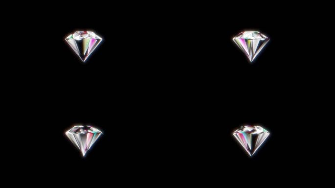 旋转的3D钻石（透明+循环）