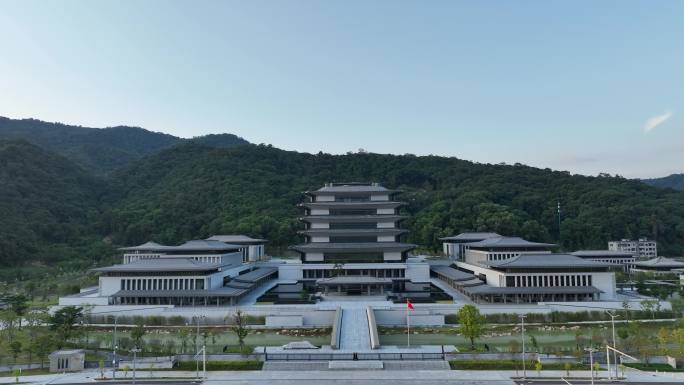 广州国家版本馆航拍国家博物馆建筑风光风景