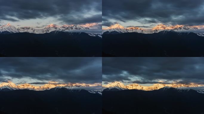 云南香格里拉德钦飞来寺梅里雪山日出延时