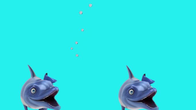 有趣的3D卡通海豚垂直动画(含alpha通道)
