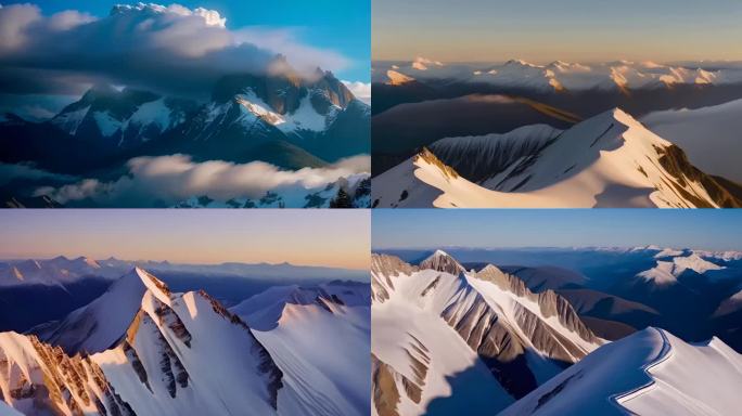 大雪山 冰雪覆盖 积雪覆盖 雪山峻岭雪花