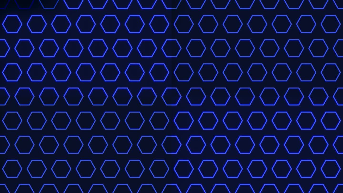 对称的蓝色六边形图案现代和圆滑的瓷砖设计