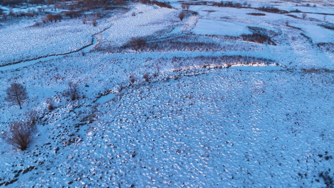 大兴安岭冻土森林湿地雪景