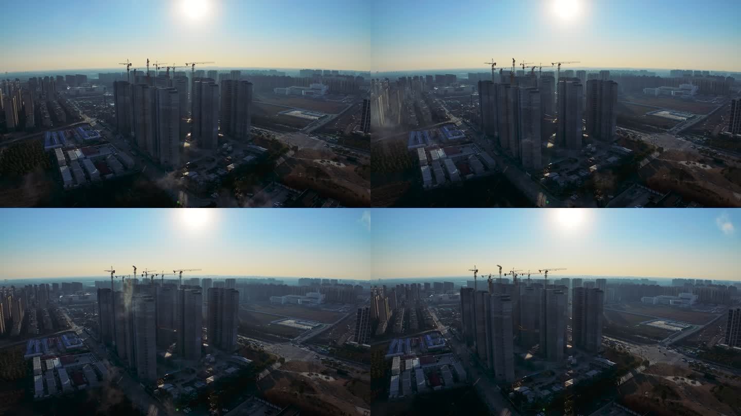 上海城市建设工地航拍