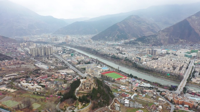 四川阿坝  茂县县城  4K航拍