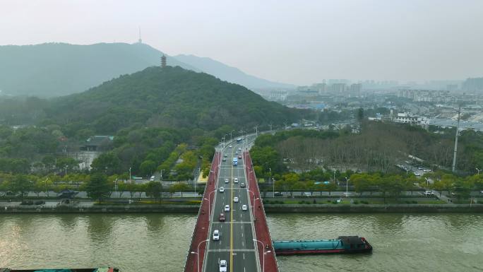 航拍无锡京杭大运河