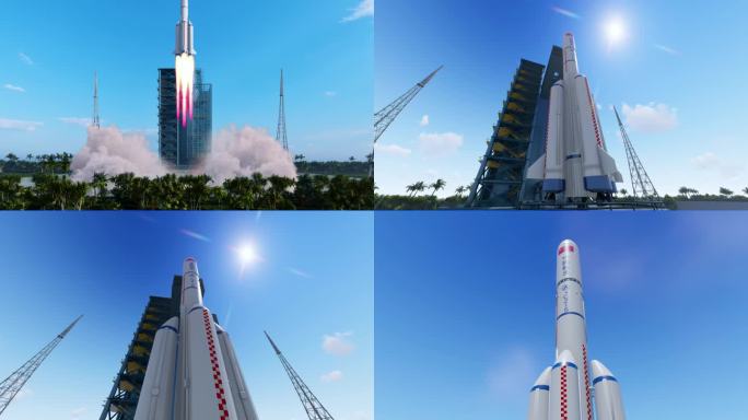 中国空间站征五号载人火箭发射