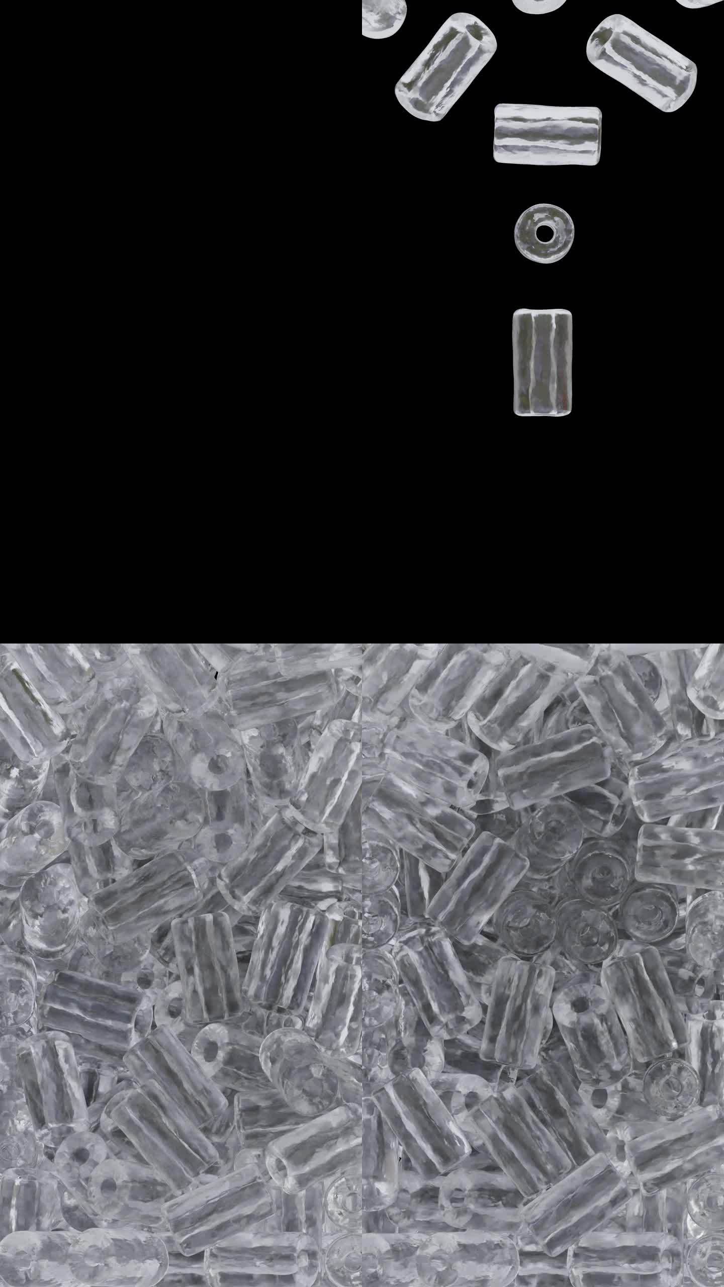 冰管肖像垂直视频动画幕过渡效果透明背景Alpha通道