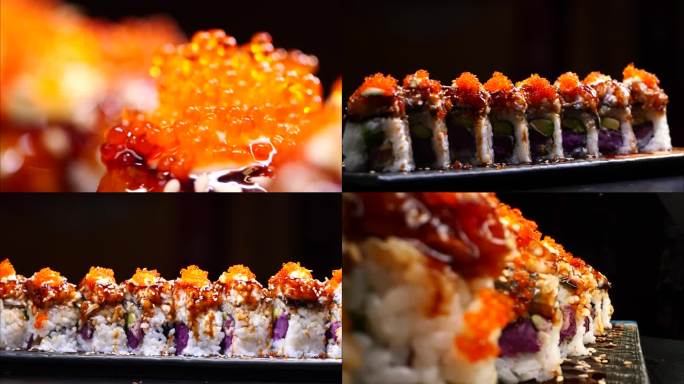 美食视频鳗鱼寿司高清视频装盘展示高清视频