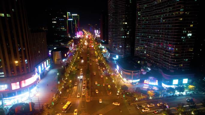 城市夜晚马路车流夜景视频素材