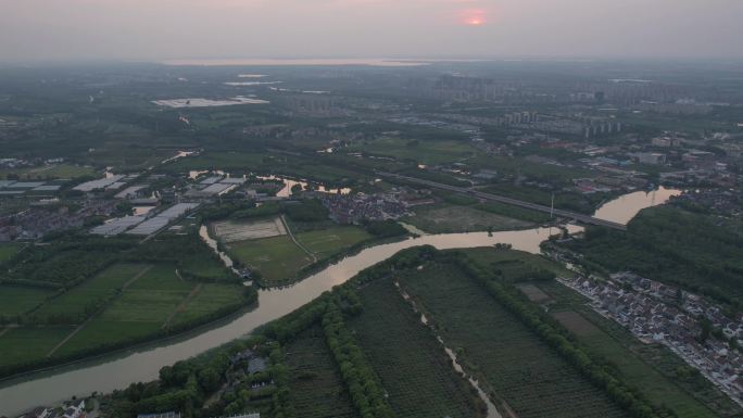 上海市青浦区联谊枇杷生态园航拍