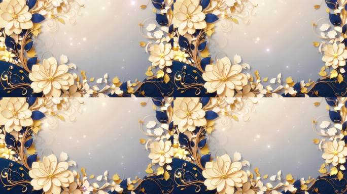 4K三维立体抽象艺术高级花朵梵高图案背景