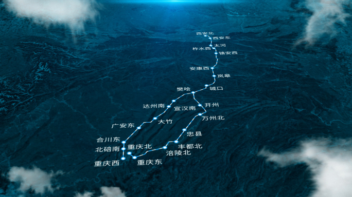 西渝高铁路线卫星地图
