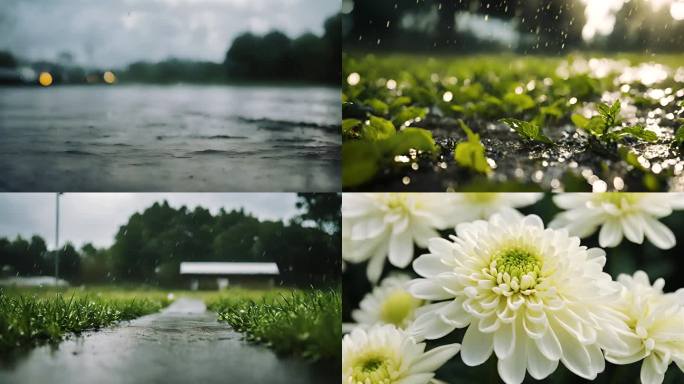 清明时节菊花下雨蜡烛