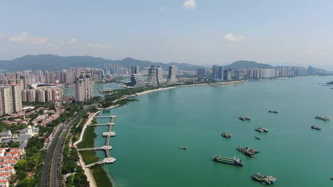 厦门海沧区海湾公园-海沧湾大全景航拍